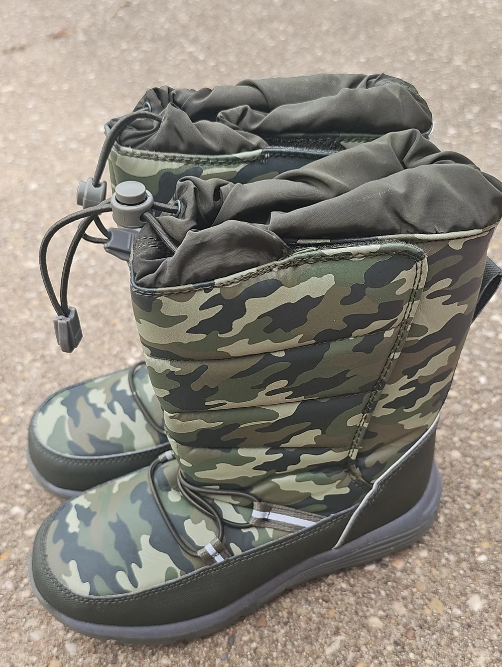 Lands' End Snow Flurry Camo Pattern Winter Snow Boots Youth Kids 2